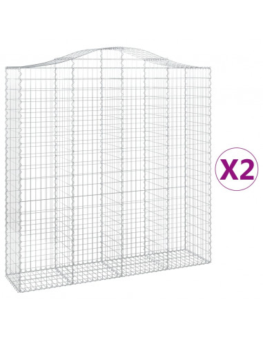 Cesti Gabbioni ad Arco 2 pz 200x50x200/220 cm Ferro Zincato
