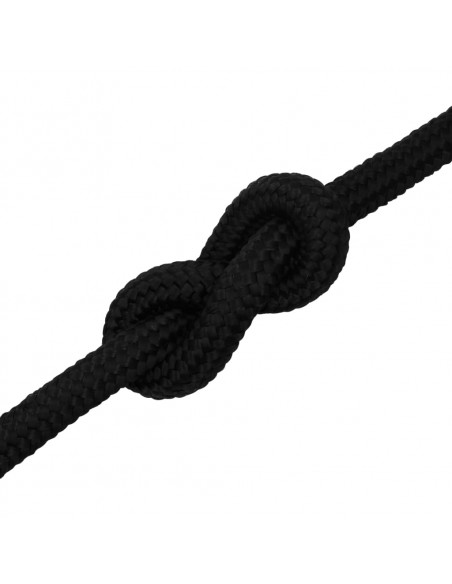 Corda da Lavoro Nera 20 mm 25 m in Poliestere