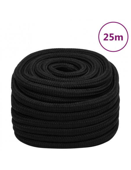 Corda da Lavoro Nera 20 mm 25 m in Poliestere