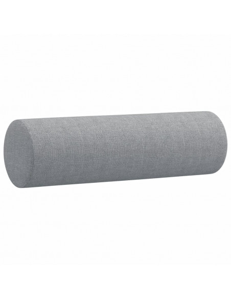 Divano a 3 Posti con Cuscini Grigio Chiaro 180 cm in Tessuto