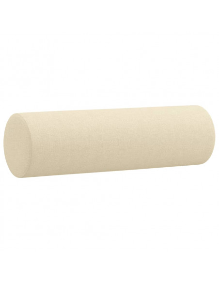 Divano a 2 Posti con Cuscini Crema 140 cm in Tessuto