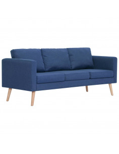 Divano a 3 Posti in Tessuto Blu 2