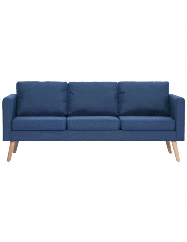 Divano a 3 Posti in Tessuto Blu