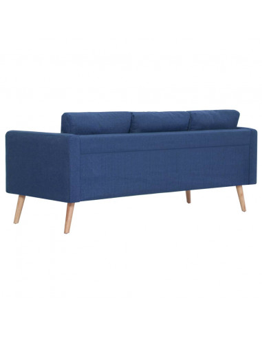 Divano a 3 Posti in Tessuto Blu