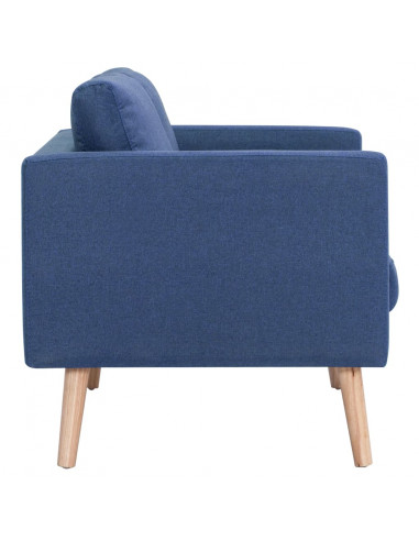 Divano a 3 Posti in Tessuto Blu
