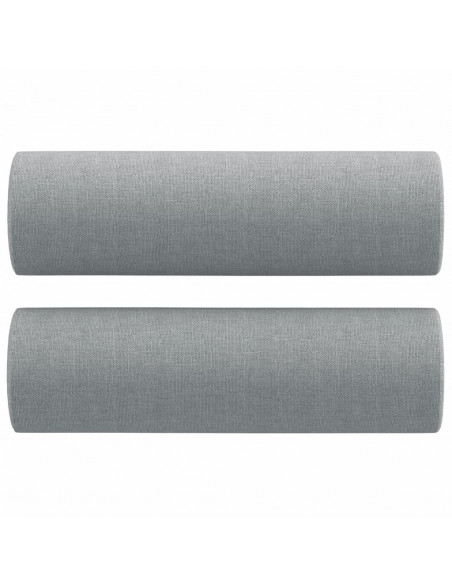Divano a 3 Posti con Cuscini Grigio Chiaro 180 cm in Tessuto