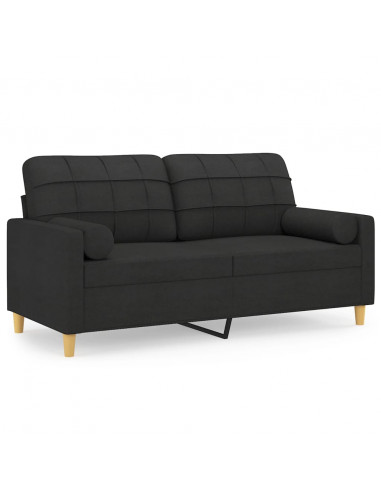 Divano a 2 Posti con Cuscini Tortora 140 cm in Tessuto