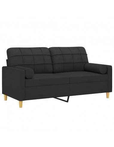 Divano a 2 Posti con Cuscini Tortora 140 cm in Tessuto