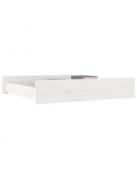 Cassettoni da Letto 2 pz Bianchi in Legno Massello di Pino