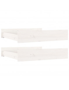 Cassettoni da Letto 2 pz Bianchi in Legno Massello di Pino 2