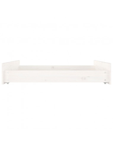 Cassettoni da Letto 2 pz Bianchi in Legno Massello di Pino