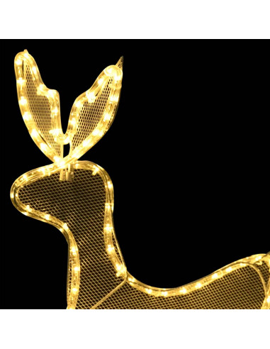Decorazione Luminosa Natalizia Slitta e Renna con Rete 432 LED