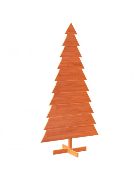 Albero di Natale Marrone Cera 180 cm in Legno Massello di Pino
