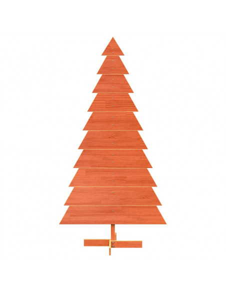 Albero di Natale Marrone Cera 180 cm in Legno Massello di Pino