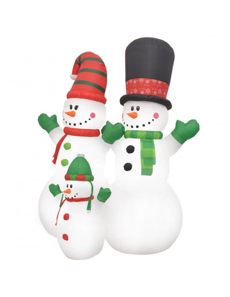 Famiglia Pupazzi di Neve Natalizi Gonfiabili con LED IP44 240cm