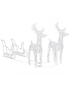 Decorazione Natalizia Renne e Slitta 160 LED 130 cm in Acrilico 2
