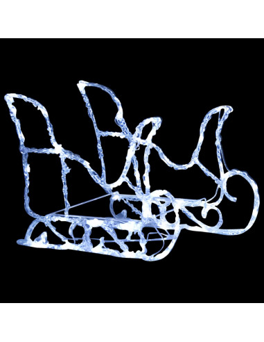 Decorazione Natalizia Renne e Slitta 160 LED 130 cm in Acrilico