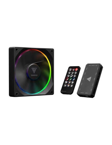 GAMDIAS VENTOLA CASE KIT AEOLUS M3-1204R 4x ARGB PWM FAN 120mm CENTRALINA+T