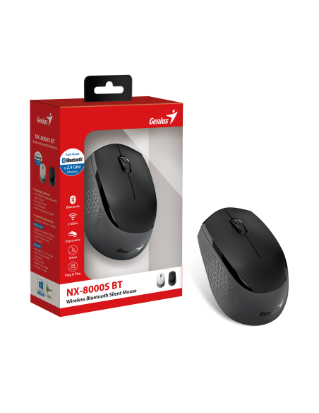 GENIUS MOUSE WIR. NX-8000S BT DUO WIRELESS (BT 5.3+2.4Ghz) BLACK/GRAY