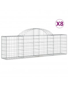 Cesti Gabbioni ad Arco 8 pz 200x30x60/80 cm Ferro Zincato 2