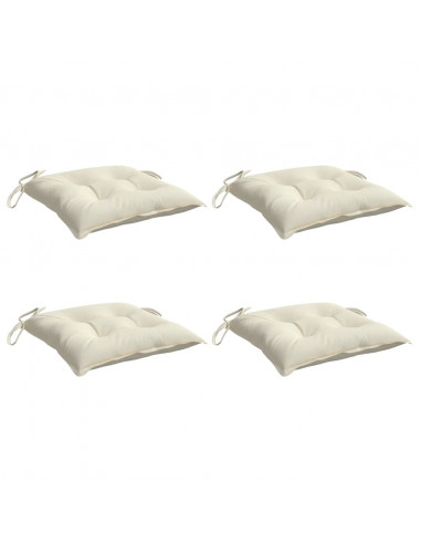 Cuscini per Sedia 4pz Bianco Crema 40x40x7 cm in Tessuto Oxford