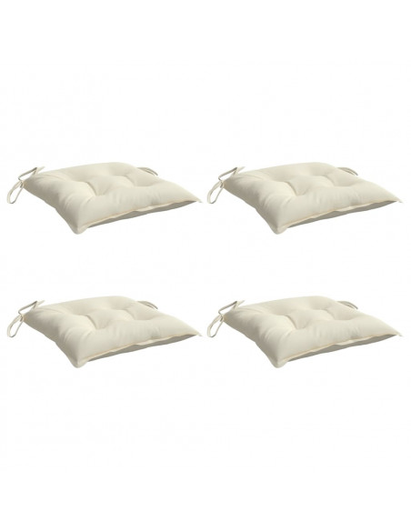 Cuscini per Sedia 4pz Bianco Crema 40x40x7 cm in Tessuto Oxford