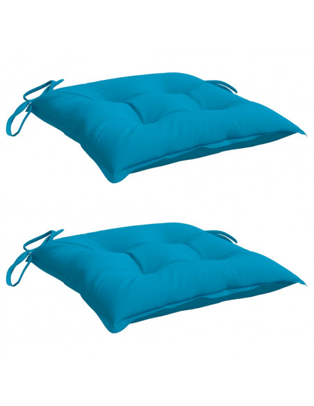 Cuscini per Sedia 2 pz Azzurro 40x40x7 cm in Tessuto Oxford