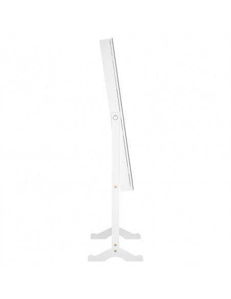 Armadio Portagioie Specchio Autoportante Bianco 42x38x152 cm