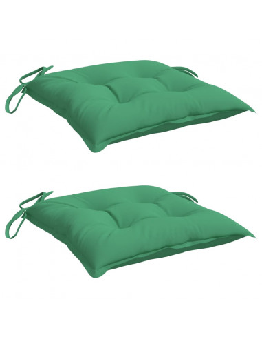 Cuscini per Sedia 2 pz Verdi 40x40x7 cm in Tessuto Oxford