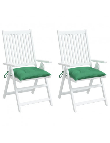 Cuscini per Sedia 2 pz Verdi 40x40x7 cm in Tessuto Oxford