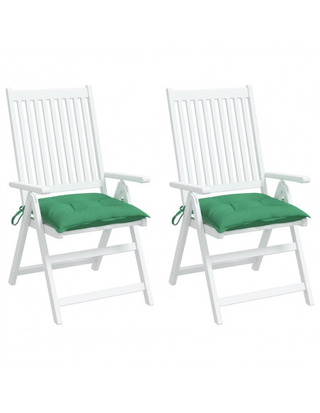 Cuscini per Sedia 2 pz Verdi 40x40x7 cm in Tessuto Oxford