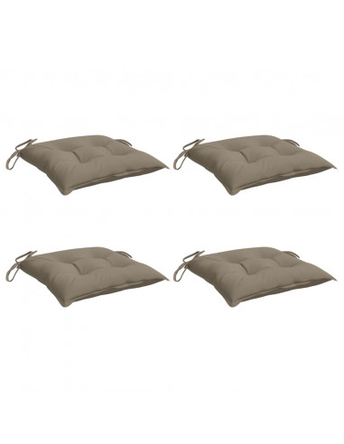 Cuscini per Sedia 4 pz Tortora 40x40x7 cm in Tessuto Oxford