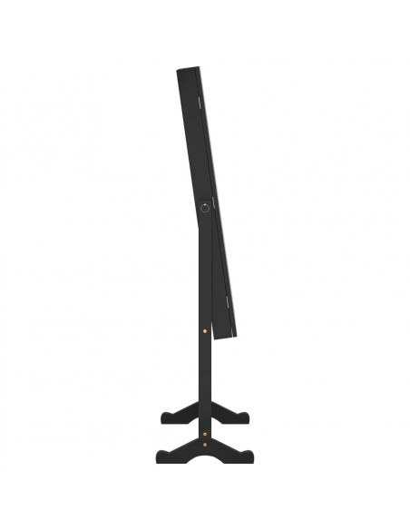Armadio Portagioie Specchio Autoportante Nero 42x38x152 cm