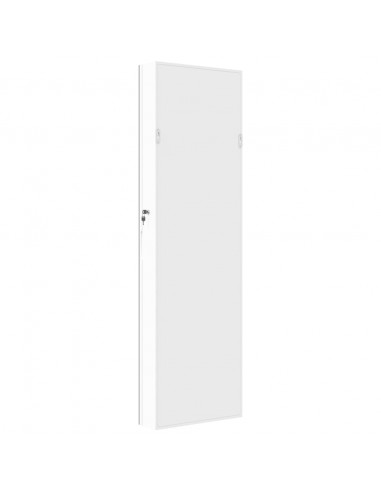 Armadio Portagioie a Specchio con Luci LED a Parete Bianco