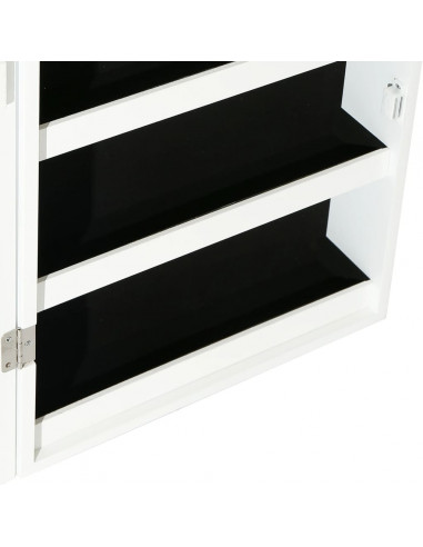 Armadio Portagioie a Specchio con Luci LED a Parete Bianco