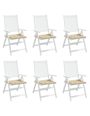 Cuscini per Sedia 6 pz Beige 50x50x3 cm in Tessuto Oxford