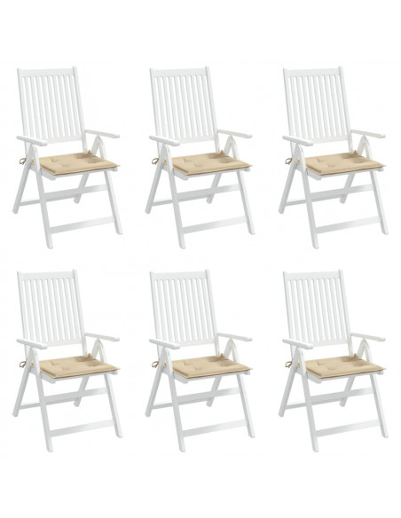 Cuscini per Sedia 6 pz Beige 50x50x3 cm in Tessuto Oxford