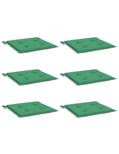 Cuscini per Sedia 6 pz Verdi 50x50x3 cm in Tessuto Oxford