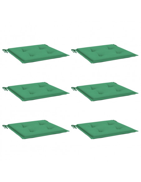 Cuscini per Sedia 6 pz Verdi 50x50x3 cm in Tessuto Oxford