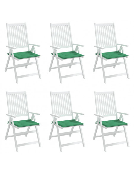 Cuscini per Sedia 6 pz Verdi 50x50x3 cm in Tessuto Oxford
