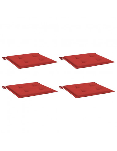 Cuscini per Sedia 4 pz Rossi 50x50x3 cm in Tessuto Oxford