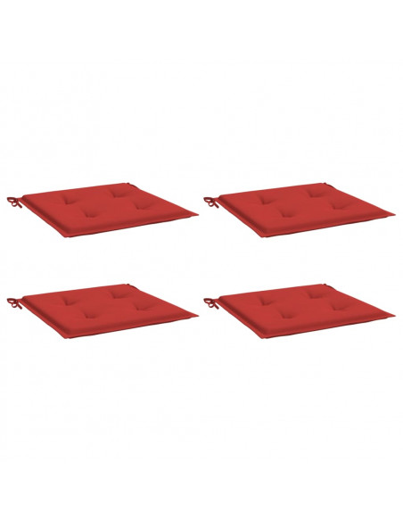 Cuscini per Sedia 4 pz Rossi 50x50x3 cm in Tessuto Oxford
