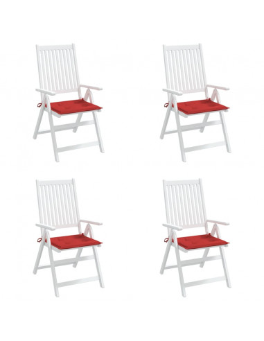 Cuscini per Sedia 4 pz Rossi 50x50x3 cm in Tessuto Oxford