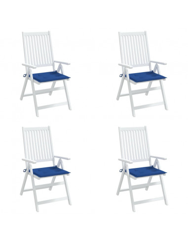 Cuscini per Sedia 4 pz Blu Reale 50x50x3 cm in Tessuto Oxford