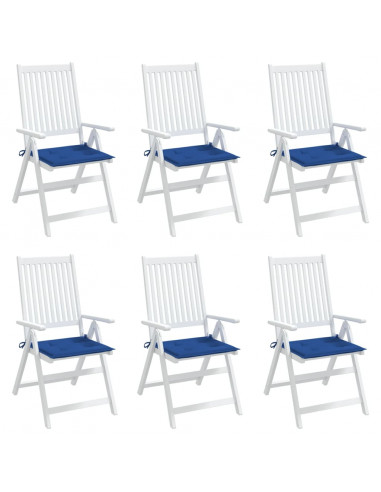 Cuscini per Sedia 6 pz Blu Reale 50x50x3 cm in Tessuto Oxford