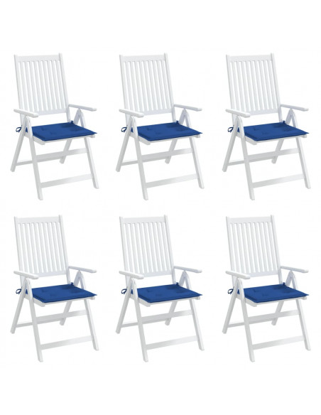Cuscini per Sedia 6 pz Blu Reale 50x50x3 cm in Tessuto Oxford