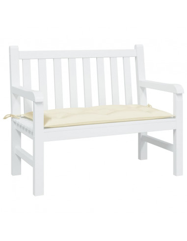 Cuscino per Panca Bianco Crema 100x50x7 cm in Tessuto Oxford