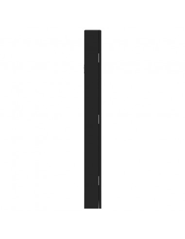 Armadio Portagioie con Specchio a Muro Nero 30x8,5x90 cm