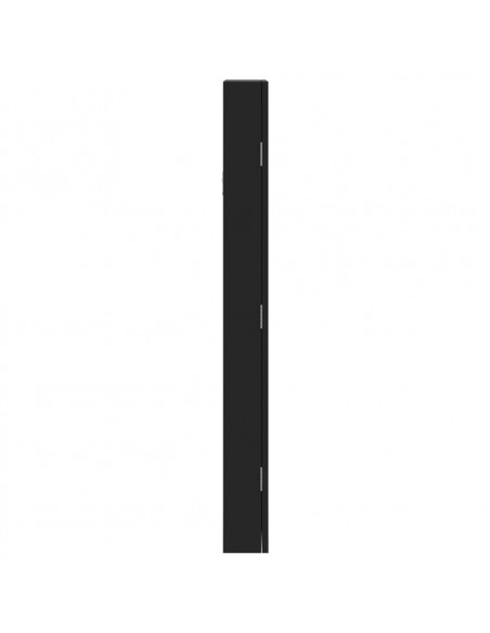 Armadio Portagioie con Specchio a Muro Nero 30x8,5x90 cm