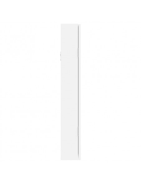 Armadio Portagioie con Specchio a Muro Bianco 37,5x10x67 cm